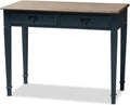 Baxton Studio Dauphine French Provincial Spruce Blue Accent Writing Desk