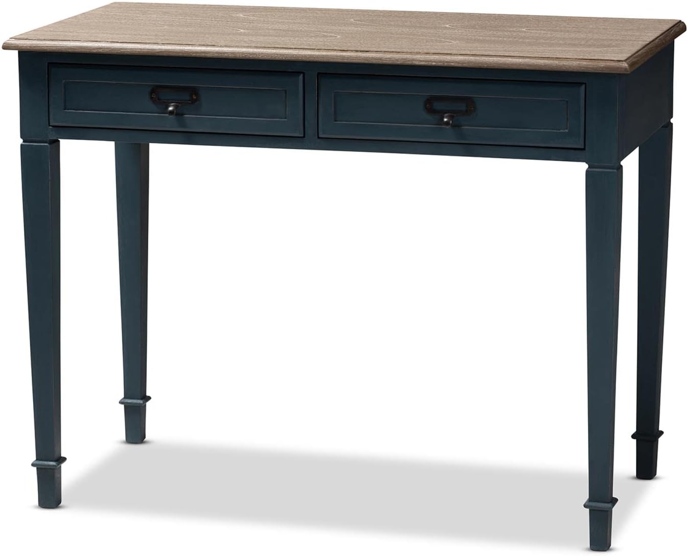Baxton Studio Dauphine French Provincial Spruce Blue Accent Writing Desk