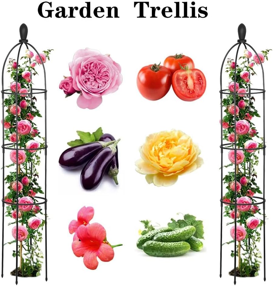 Metal Garden Obelisk Trellis for Climbing Plants Outdoor C236
