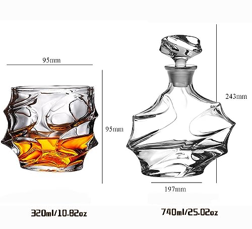 Crystal Whiskey Decanter Set with Glasses G264