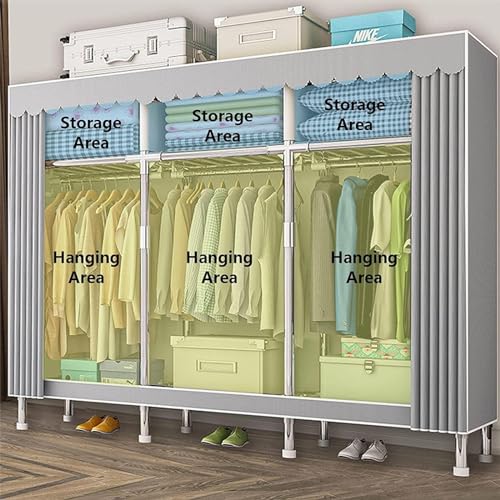 Portable Closet Storage Wardrobe with Hanging Rack U7810