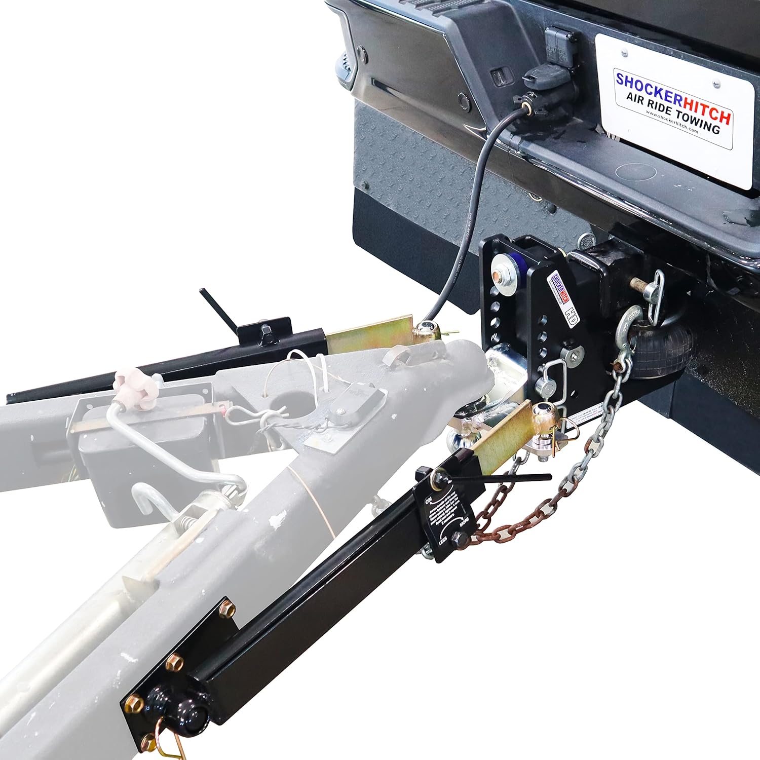 Shocker HD Max Black Air Hitch & Sway Control Towing Kit, Fits 3" Hitch 2 Sway Arm Kits