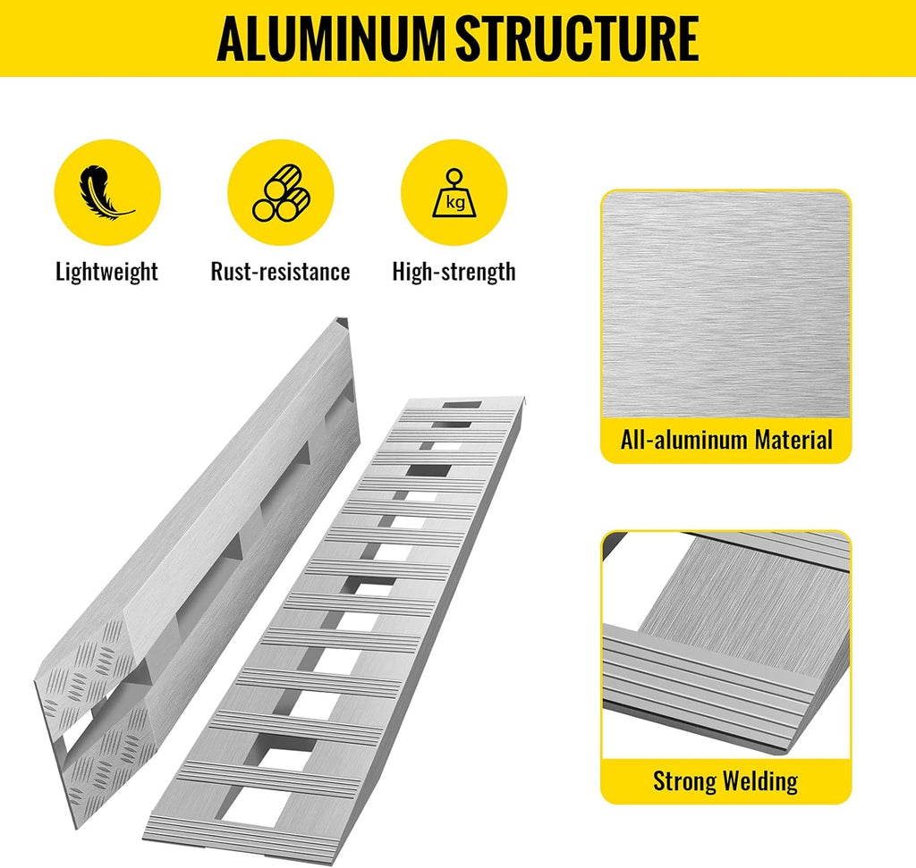 84x14 Inch Aluminum Ramps for Car Trailer Truck ATV, 6000LBS Capacity, 1 Pair F764120