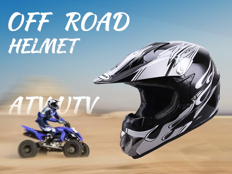 Off-Road Motorcycle Helmet with Goggle, Gloves & Mask V369861