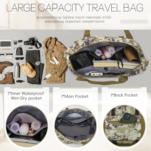 Rolling Duffel Bag with Wheels, Foldable Expandable Travel Luggage, Carry-On Weekend Bag R738