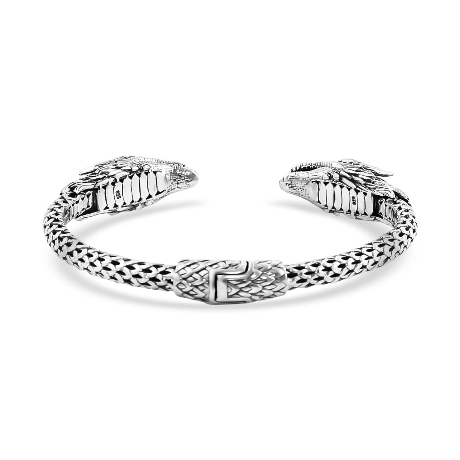 925 Sterling Silver Dragon Cuff Bangle Bracelet for Women E279