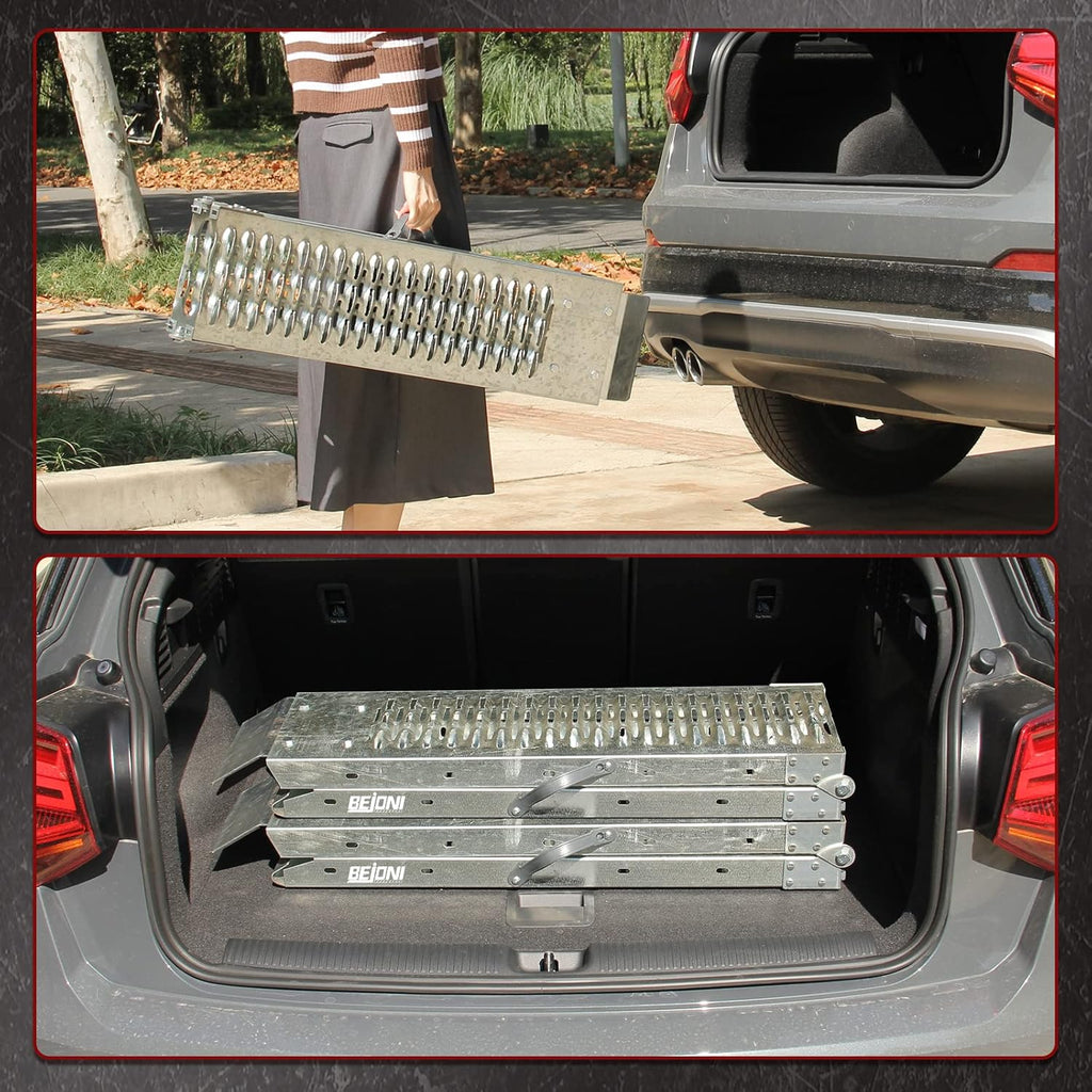 Folding Heavy Duty Steel Loading Ramps for Truck & Trailer, 950 lb Capacity, 1 Pair H667476