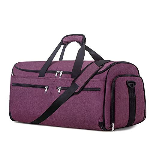 Carry on Garment Bag for Travel, Bukere Convertible Travel Duffel Suit with Shoe Compartment, Detachable Shoulder Strap, 2 in 1 Weekender Men Women
