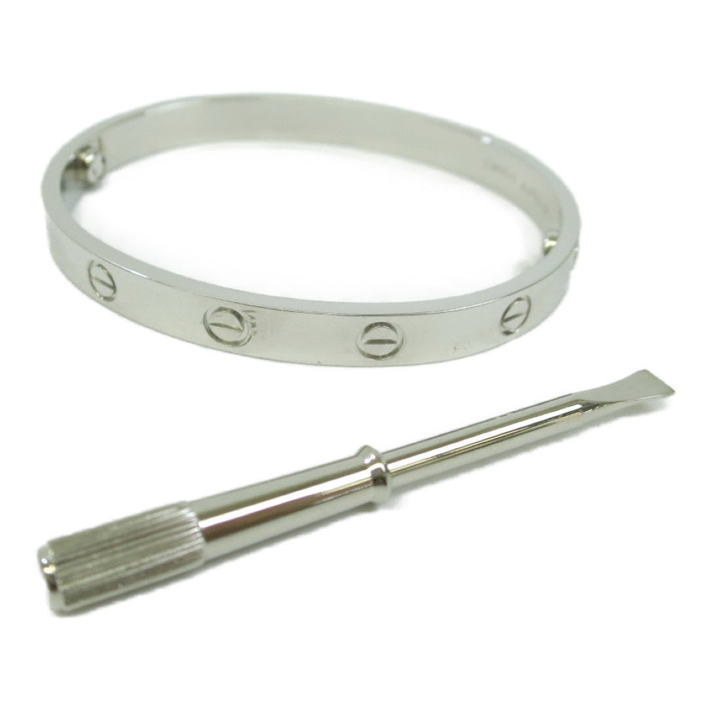 Polished 18K White Gold Love Bracelet Bangle B249
