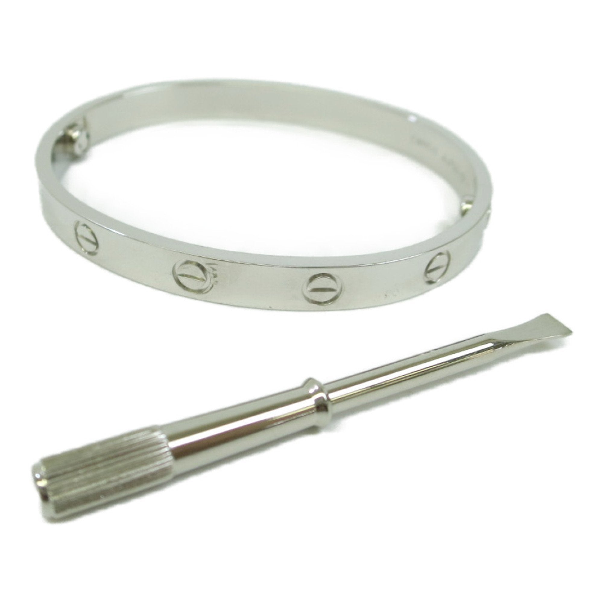 Polished 18K White Gold Love Bracelet Bangle B249