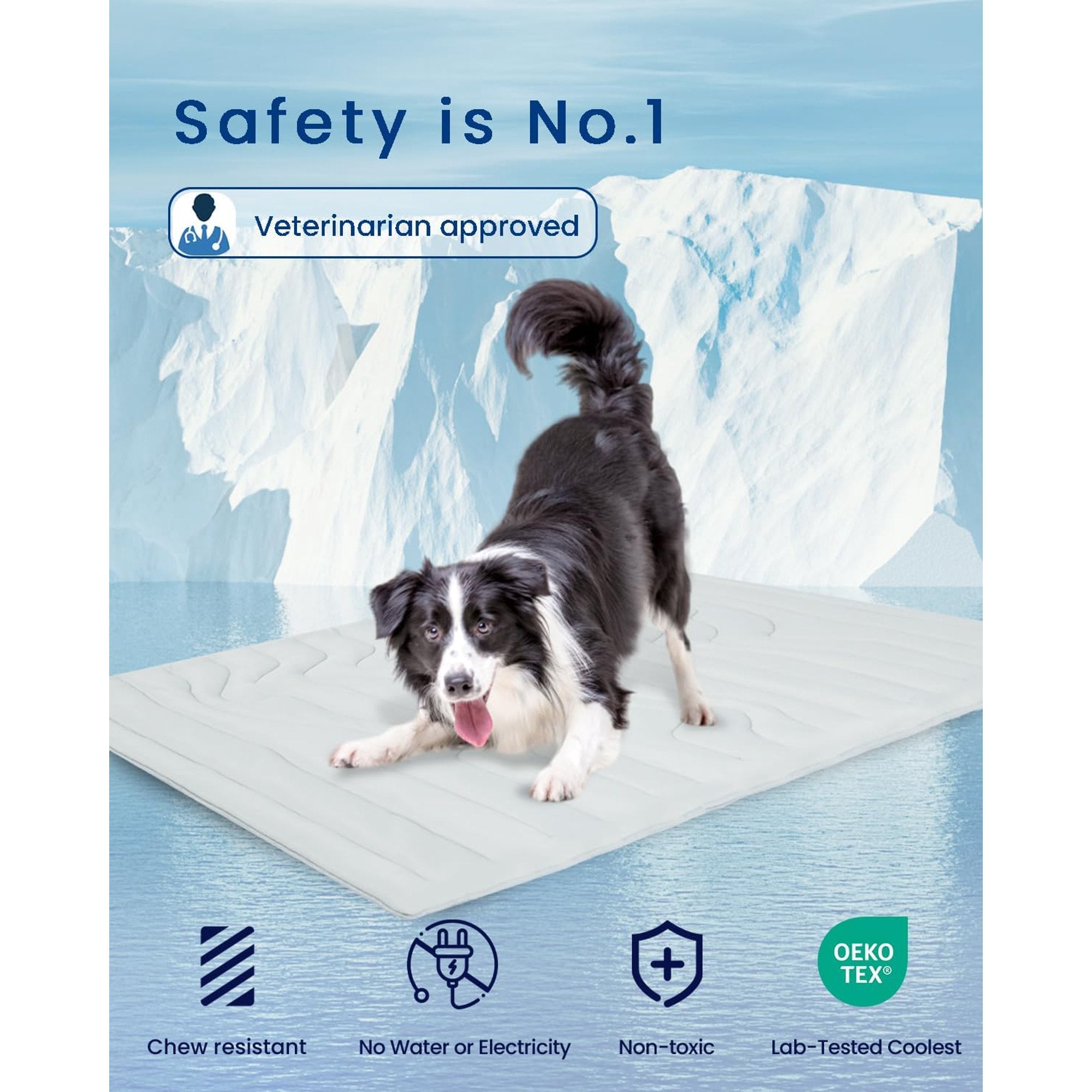 Dog Cooling Mat 36 x 23 Inch Reversible Pad for Crate and Bed V377