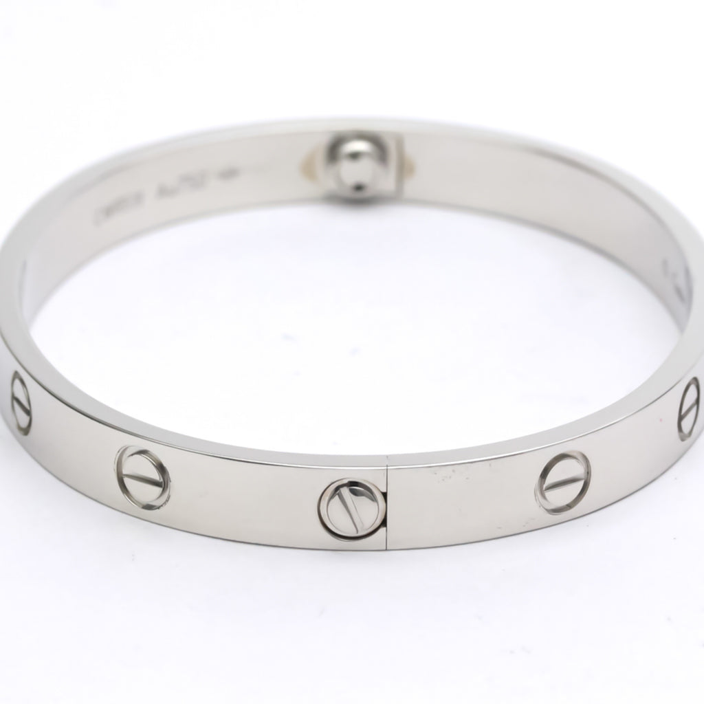 Polished 18K White Gold Love Bracelet Bangle B249