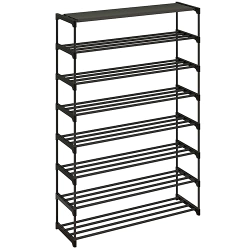 4-Tier Shoe Rack, Tall Large Capacity 20 Pairs, Stackable, Black D19793
