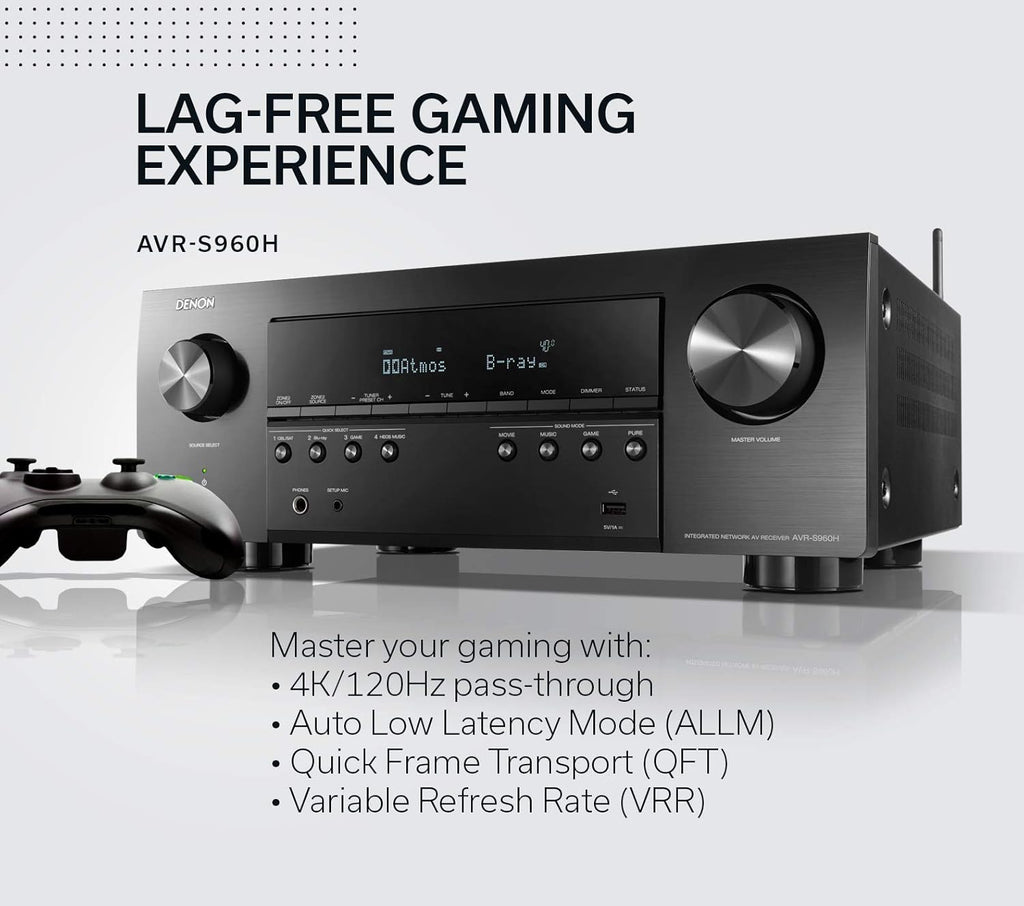 8K Ultra HD 7.2 Channel AV Receiver for Gaming and Music Streaming K290