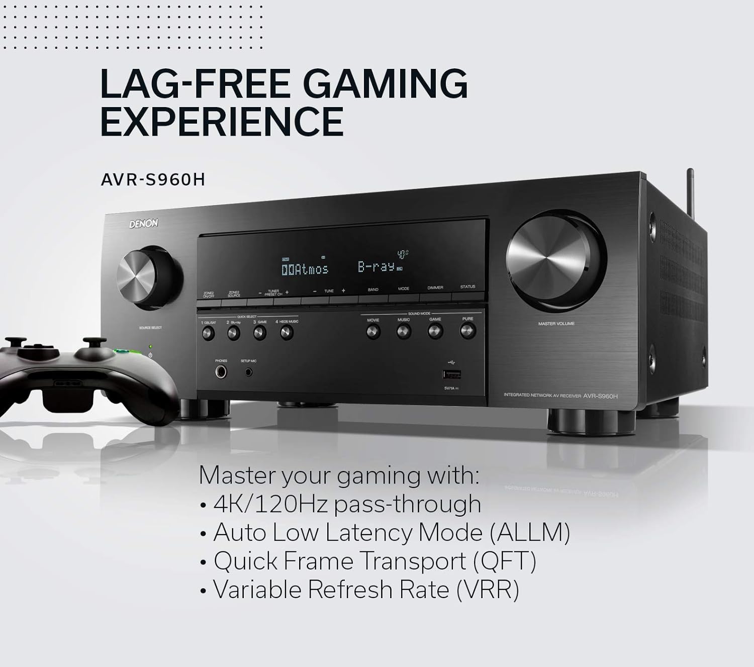 8K Ultra HD 7.2 Channel AV Receiver for Gaming and Music Streaming K290