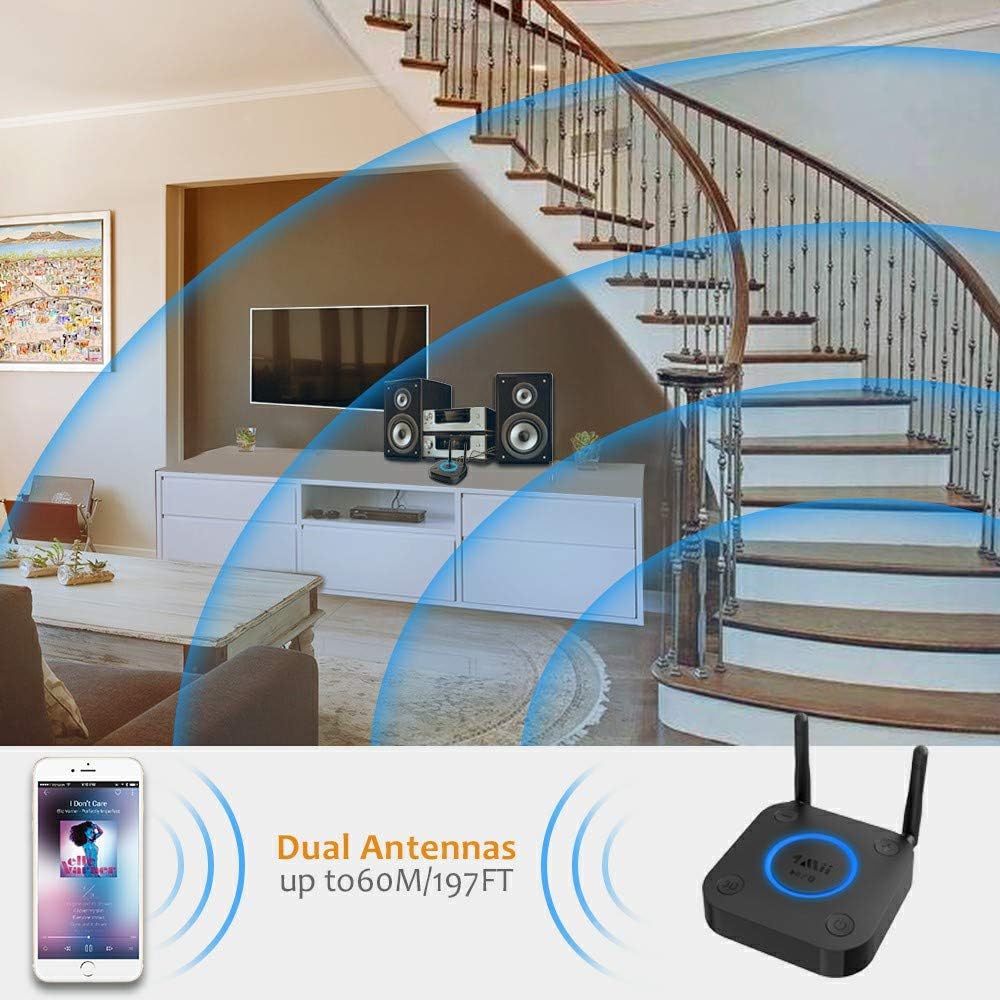 Bluetooth Receiver, HiFi Wireless Audio Adapter with aptX Low Latency, Optical RCA AUX, for Home Stereo A470892
