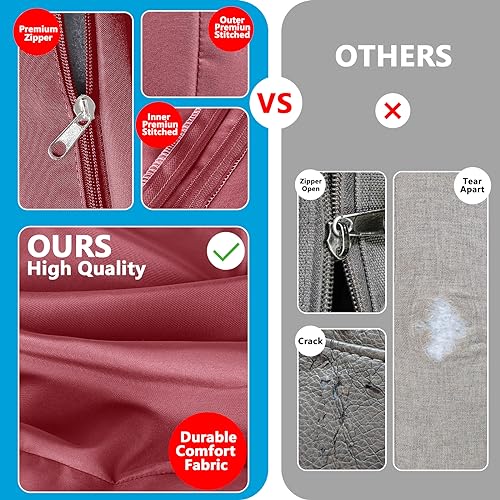 Patio Cushion Covers Waterproof with Zipper, Taupe, Set of 5 N419