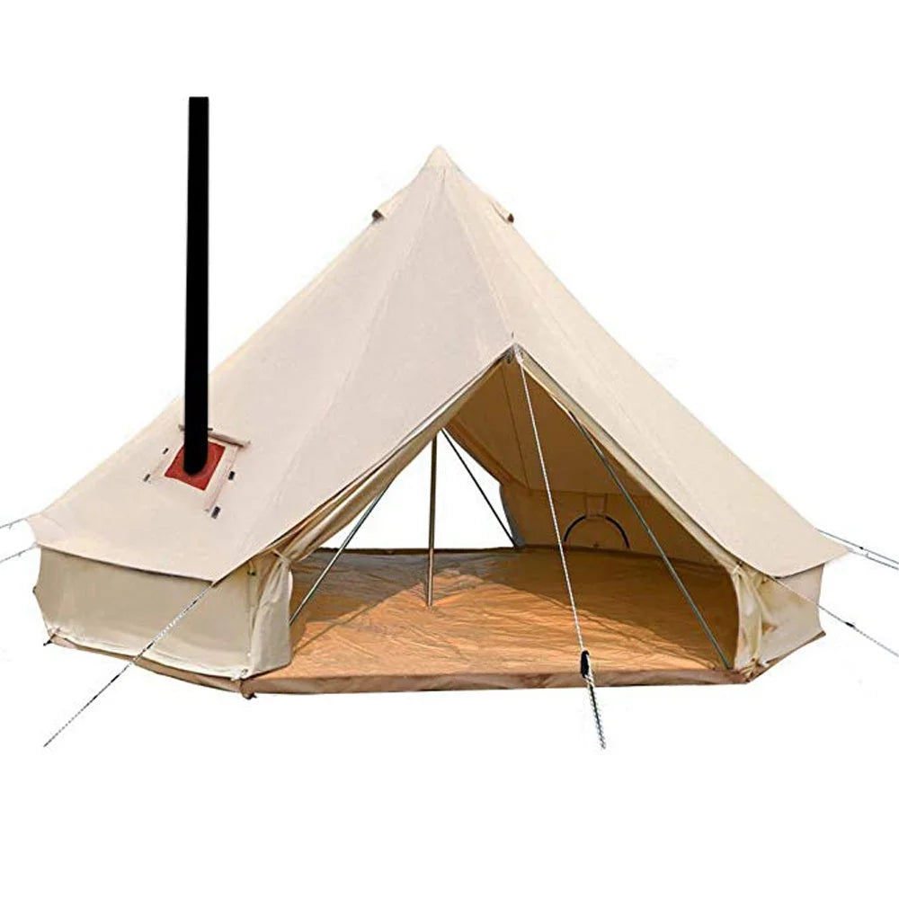 6M Double Door Bell Tent Waterproof Cotton Canvas Glamping Yurt I127