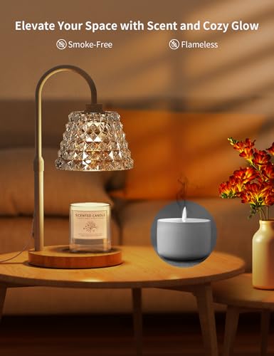 Candle Warmer Lamp with Timer, Adjustable Height, 2 Bulbs, Dimmable U115