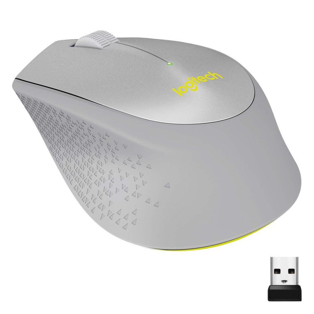 Logitech M330 SILENT PLUS Wireless Mouse, 2.4GHz with USB Nano Receiver, 1000 DPI Optical Tracking, 2-year Battery Life, Compatible with PC, Mac, Laptop, Chromebook - Gray