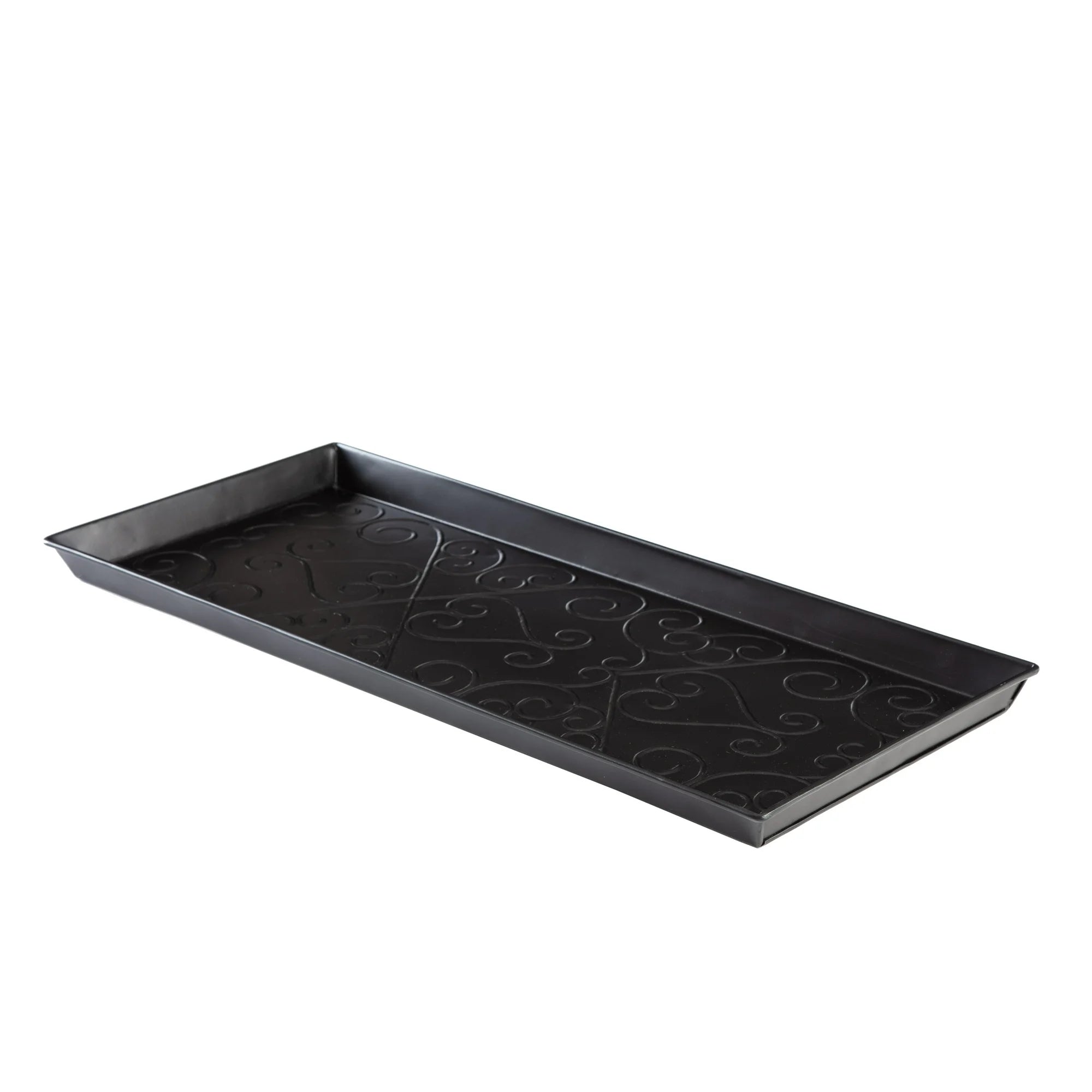 Metal Boot Tray with Chevron Coir Insert A75797