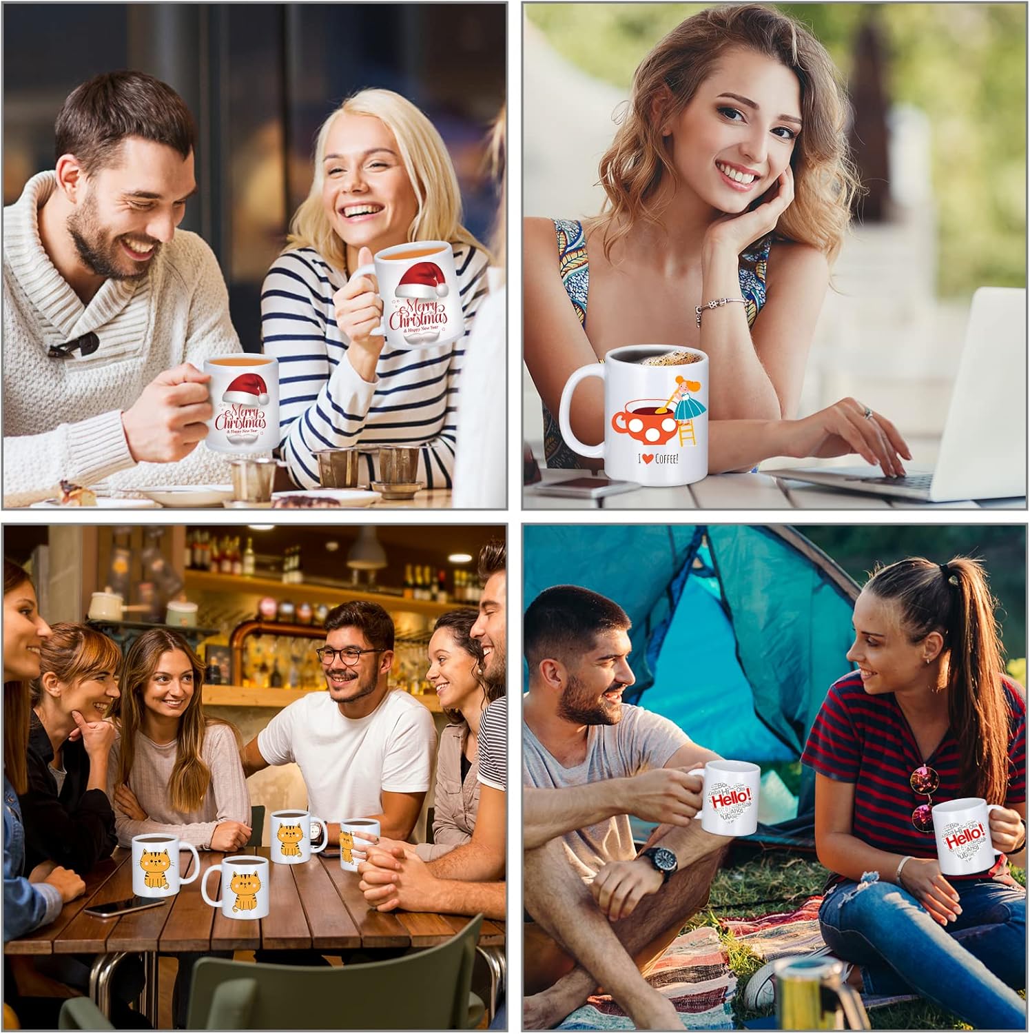 Blank White Ceramic Sublimation Mugs 11 oz, 12-Piece Set Y925
