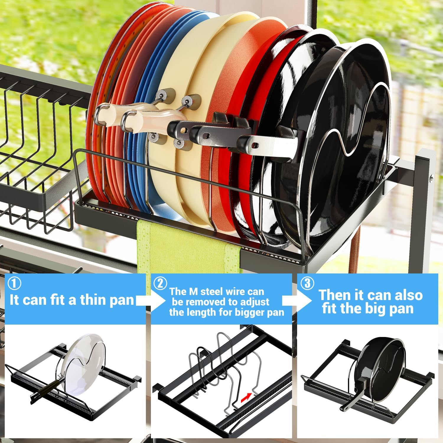 Over The Sink Dish Drying Rack, 2 Tier Adjustable J686617