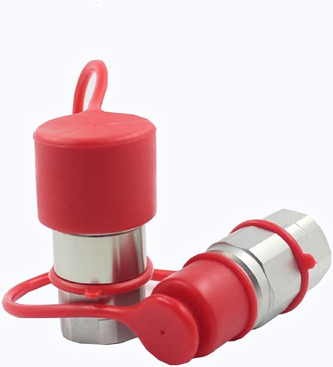 3/4" SAE-12 UNF Flat Face Hydraulic Quick Connect Coupler, Dust Cap, 2-Pack B734227