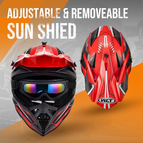 Off-Road Motorcycle Helmet with Goggle, Gloves & Mask V369861