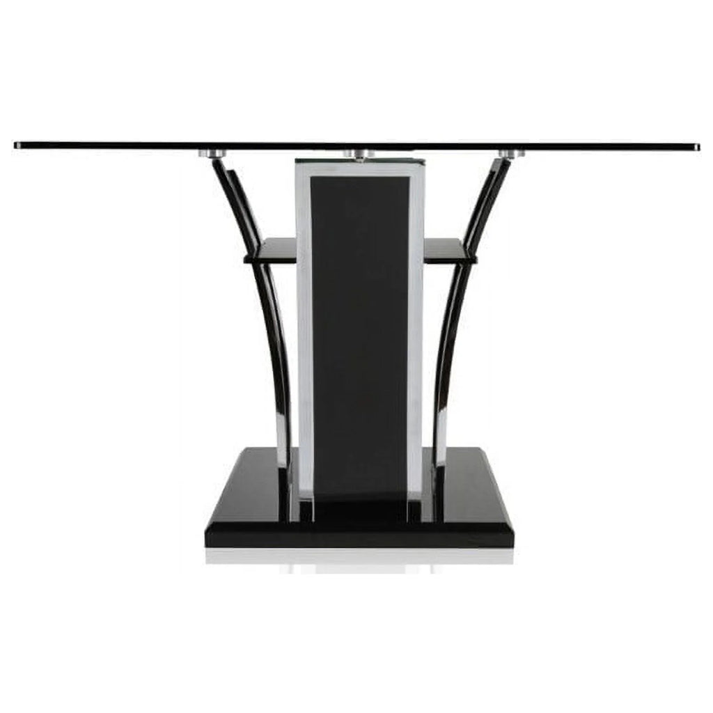 Contemporary Glass Top Dining Table in Black Z7669