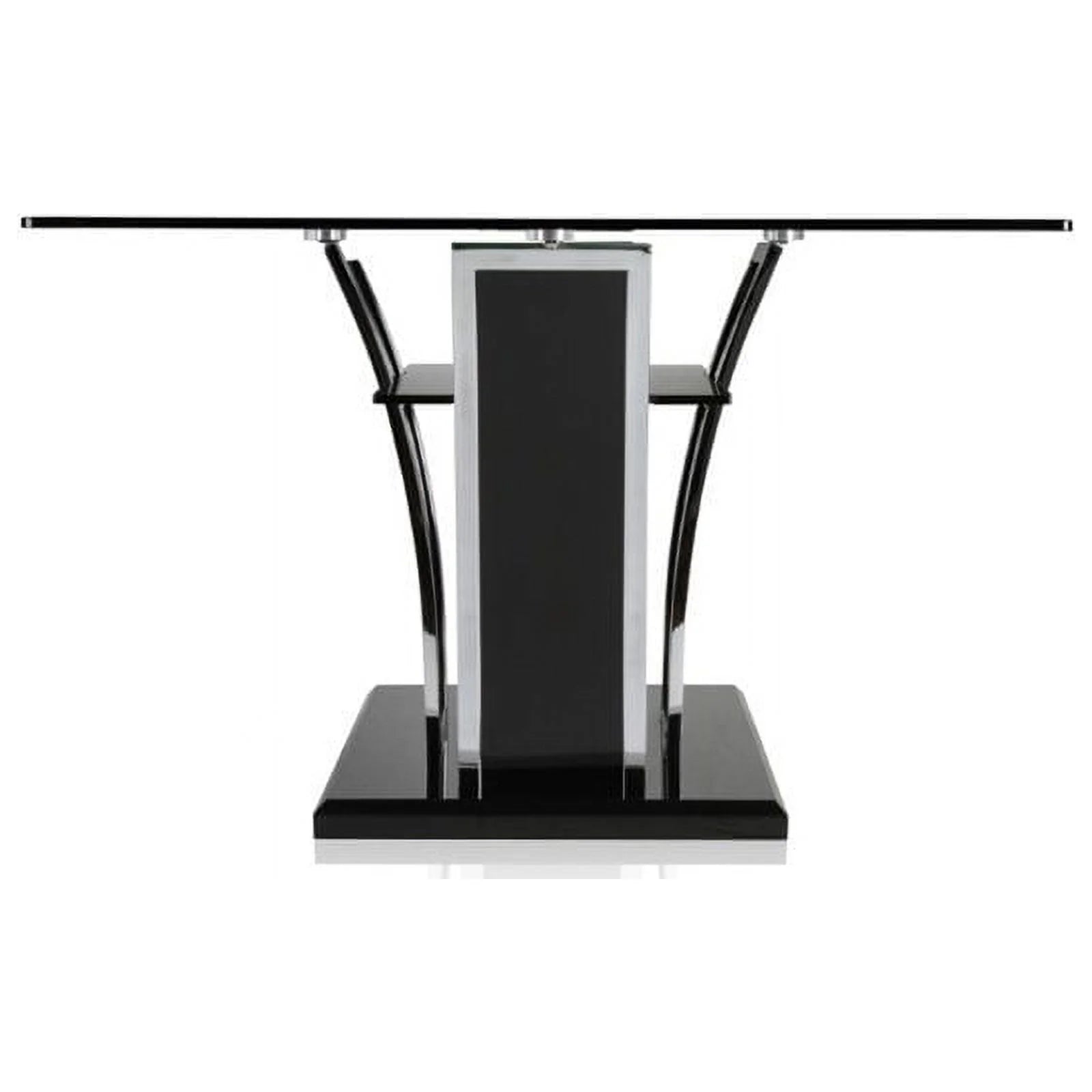 Contemporary Glass Top Dining Table in Black Z7669