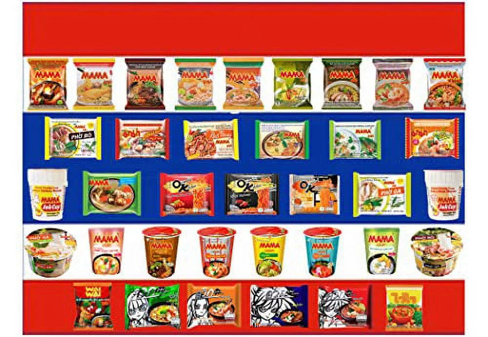 Asian Ramen Noodle Variety Pack of 12 Instant Noodles with Chopsticks K9893