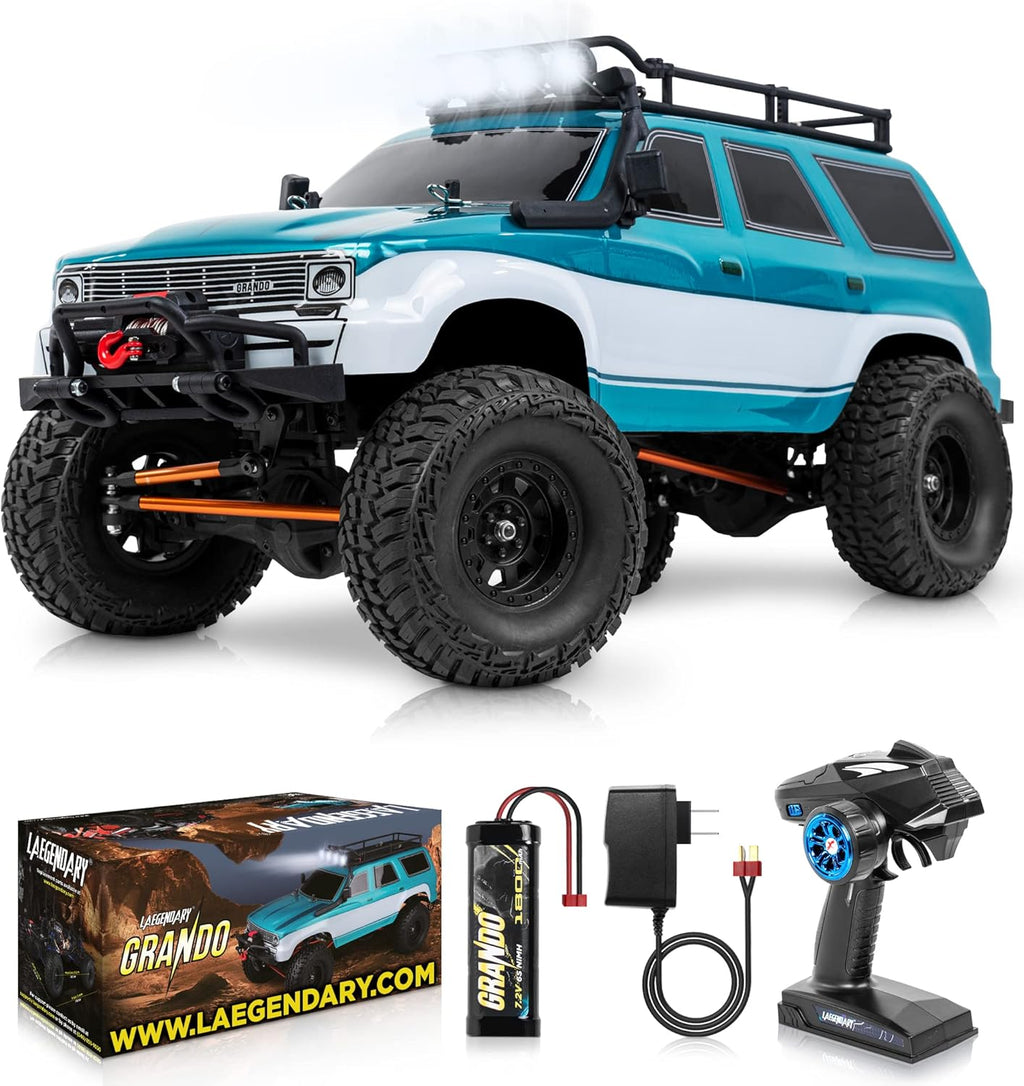 RC Car 4x4 Offroad Crawler Remote Control Truck, 1:10 Scale, Waterproof, Blue A7720