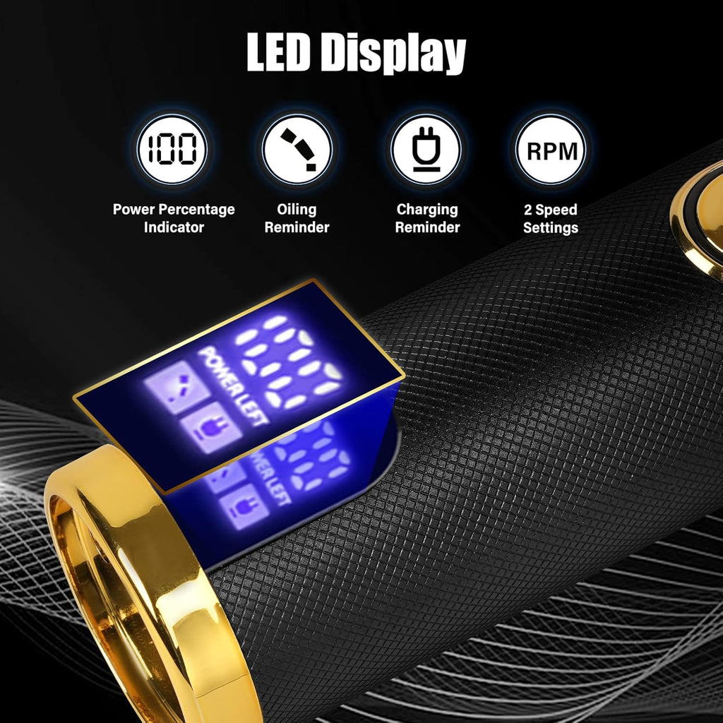 Men's Cordless Hair Clippers with LED Display, Low Noise Z557