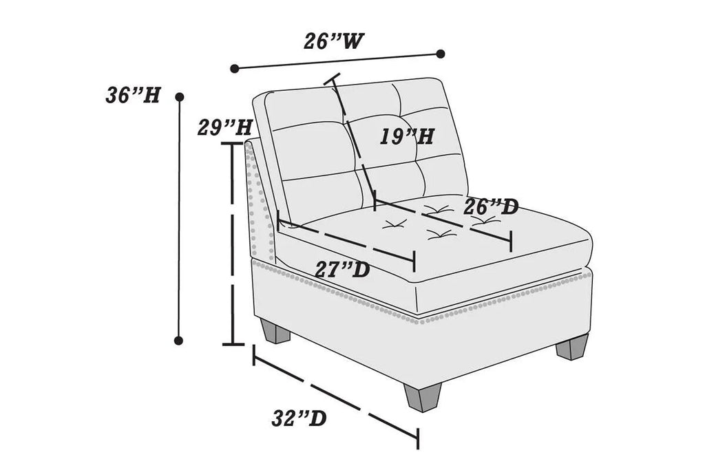 Gray Fabric Tufted 6pc U-Sectional Couch with Ottomans D12488