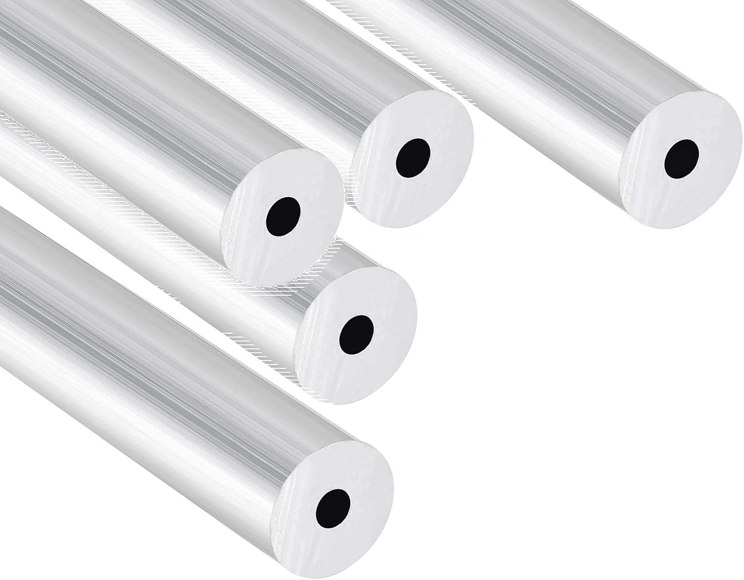 Wellshine 5PCS Aluminum Tube, 6063 Round Aluminum Tube,12mm Outer Diameter 3mm Inner Diameter 300mm Length Seamless Aluminum Tubing for DIY handmade,crafts,home furnishing