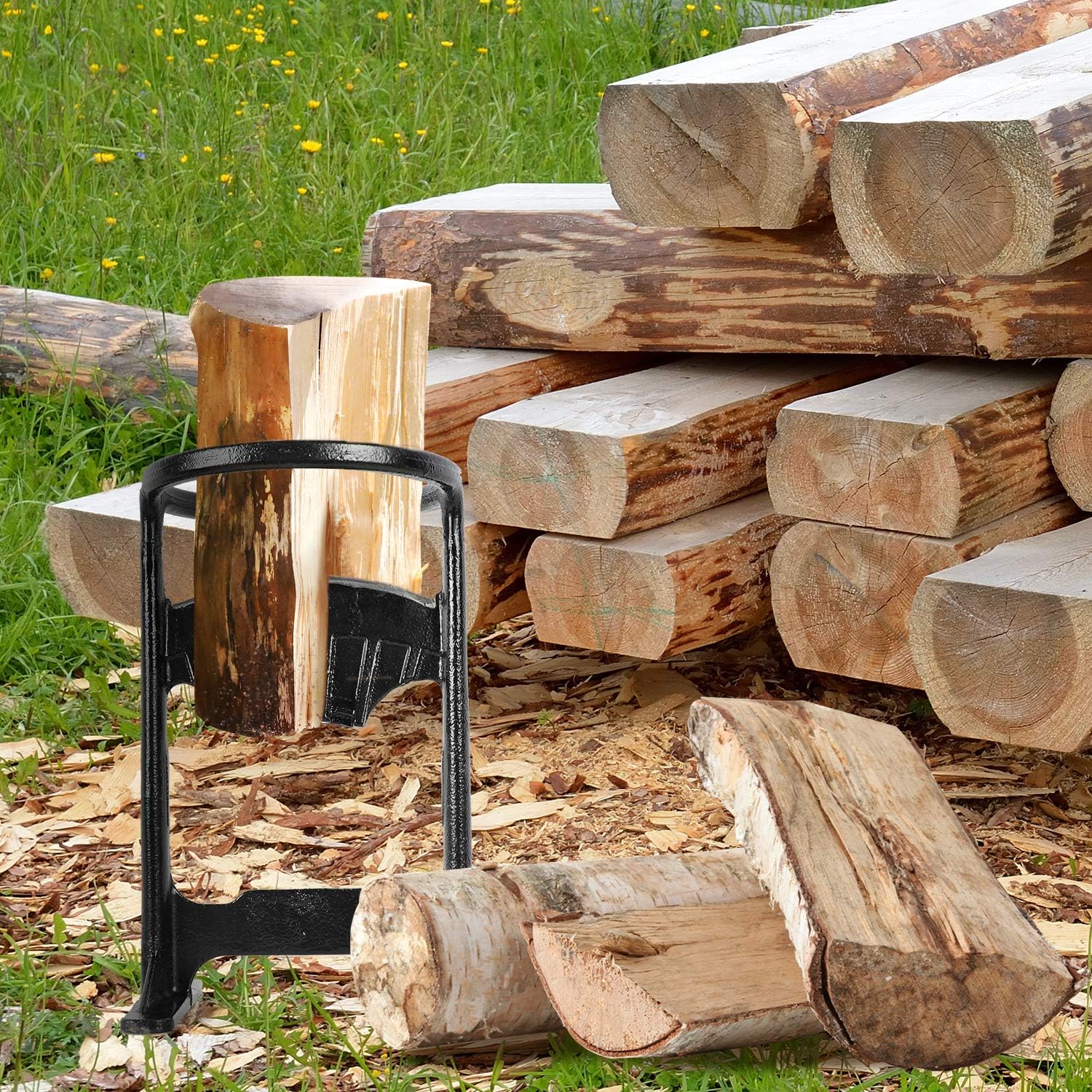 Cast Steel Firewood Splitter, Hand Tool for Camping, Pack of 2 C789