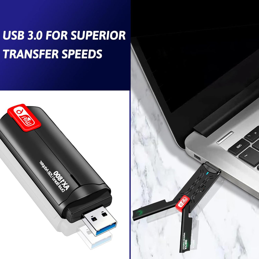 USB WiFi 6 Adapter for PC, AX1800 Dual Band, USB 3.0, 2-Pack F17768