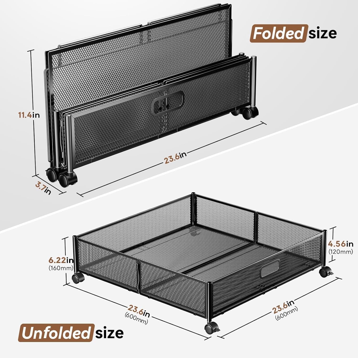 Under Bed Storage Containers with Wheels, 2-Pack B1329