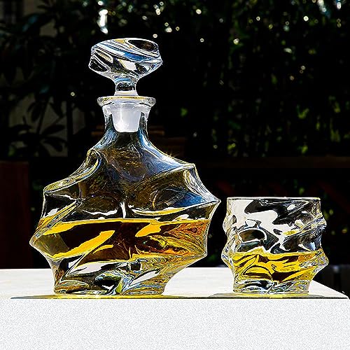 Crystal Whiskey Decanter Set with Glasses G264