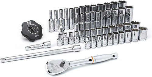 1/4" Drive Standard & Deep SAE/Metric Mechanics Tool Set 51 Pc. H9450