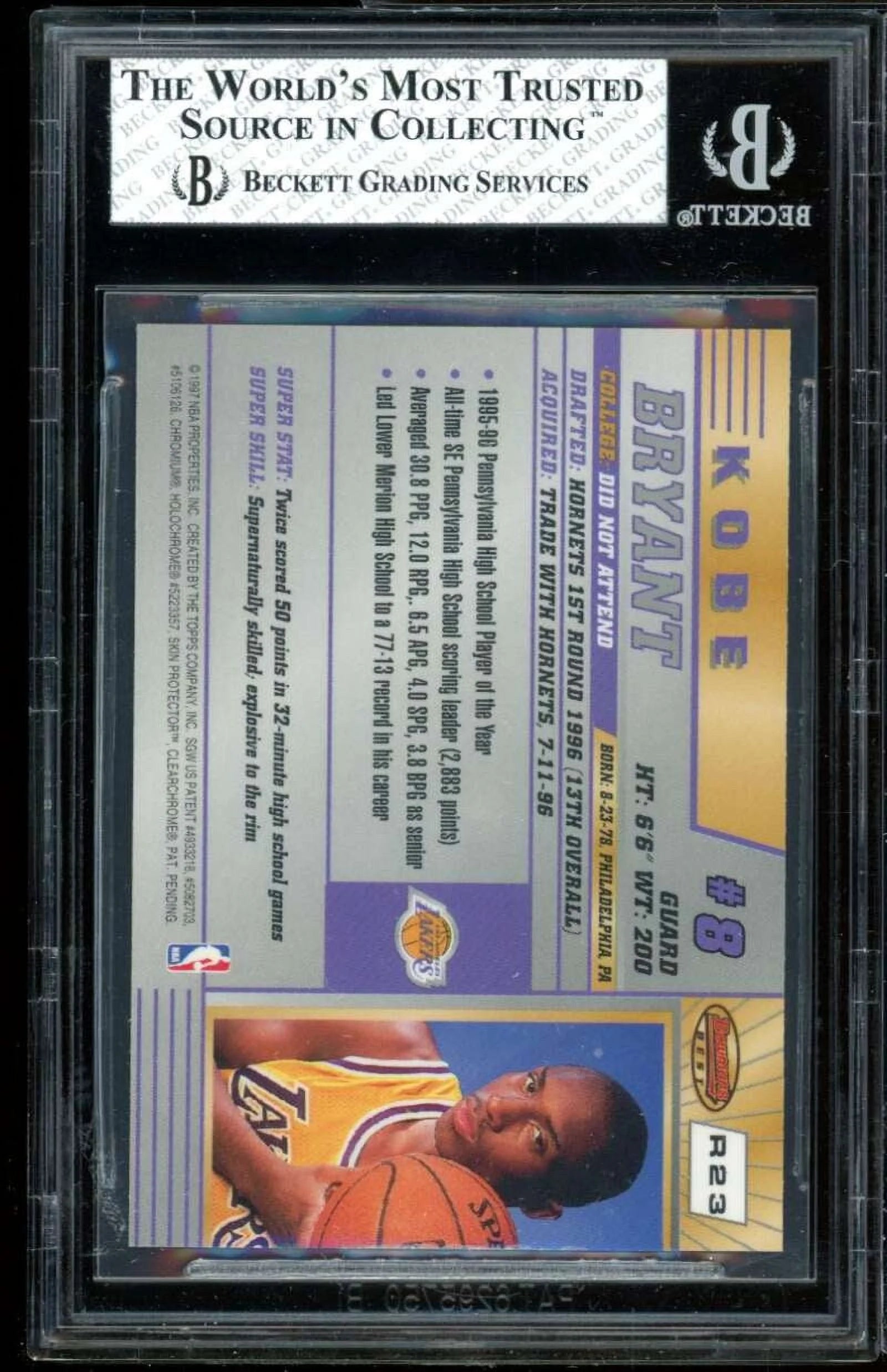 1996-97 Bowman's Best Rookie Card #r23 BGS 8 P829962
