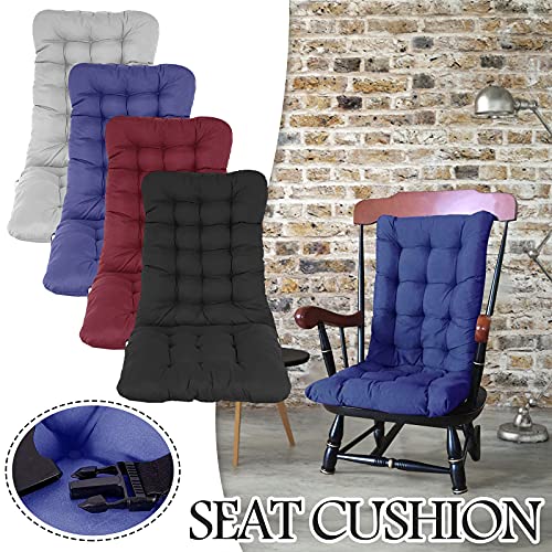 Memory Foam Tufted High Back Chair Cushion Non Slip 47 x 18 Inch Blue C342