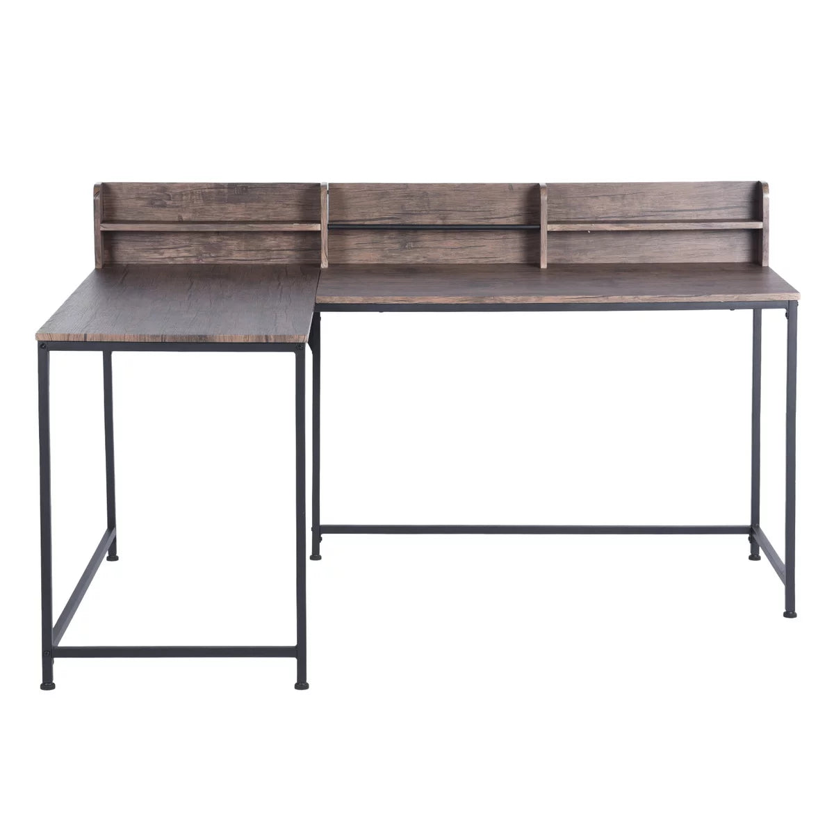 L-Shaped Desk 65" x 43" with Storage, Corner Computer Desk for Work and Study O36656
