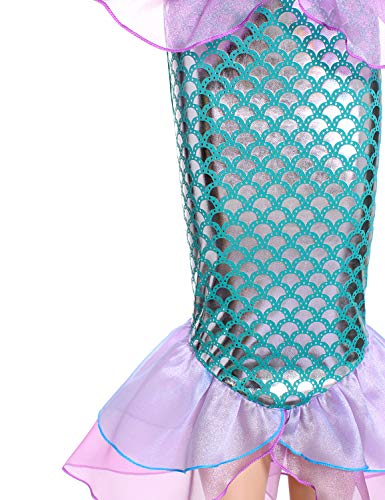 Princess Mermaid Costume for Girls with Wig and Crown T74574