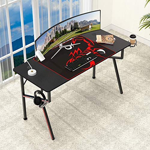 Gaming Desk 47 Inch with Mouse Pad, Headset Hook, Cup Holder, Controller Stand E903