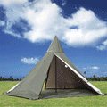 UNISTRENGH 4 Season Waterproof Oxford Teepee Tent With Stove Jack For Camping Hiking Green Pyramid Tent With Full Mesh