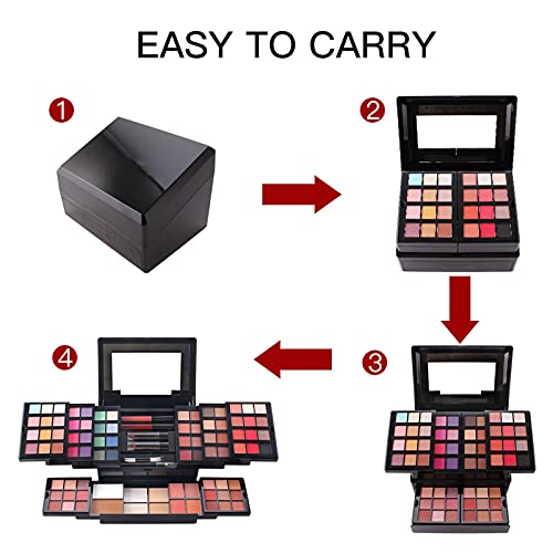 Holiday Makeup Gift Set for Women with Eyeshadow, Lipstick, Blush & Brush X9875