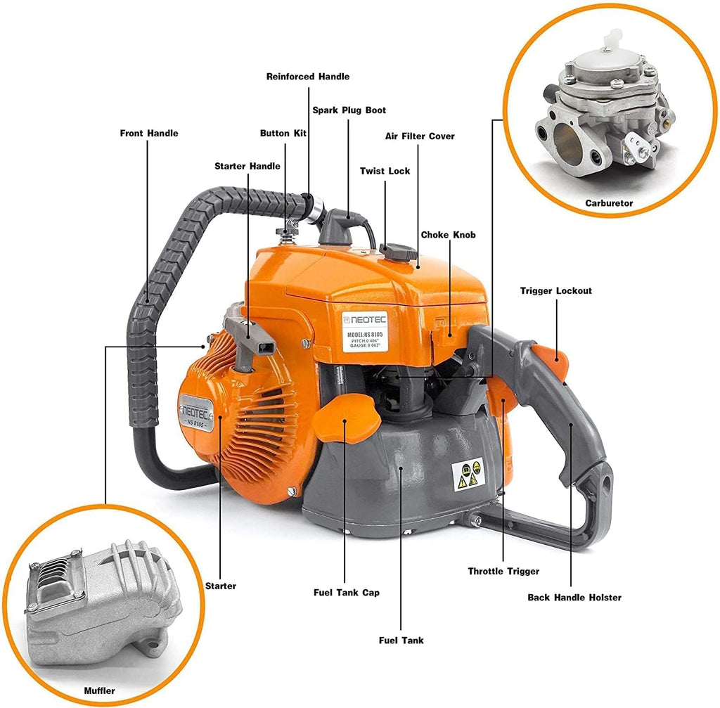 36 inch Gas Chainsaw 105cc with Guide Bar Chain E5635
