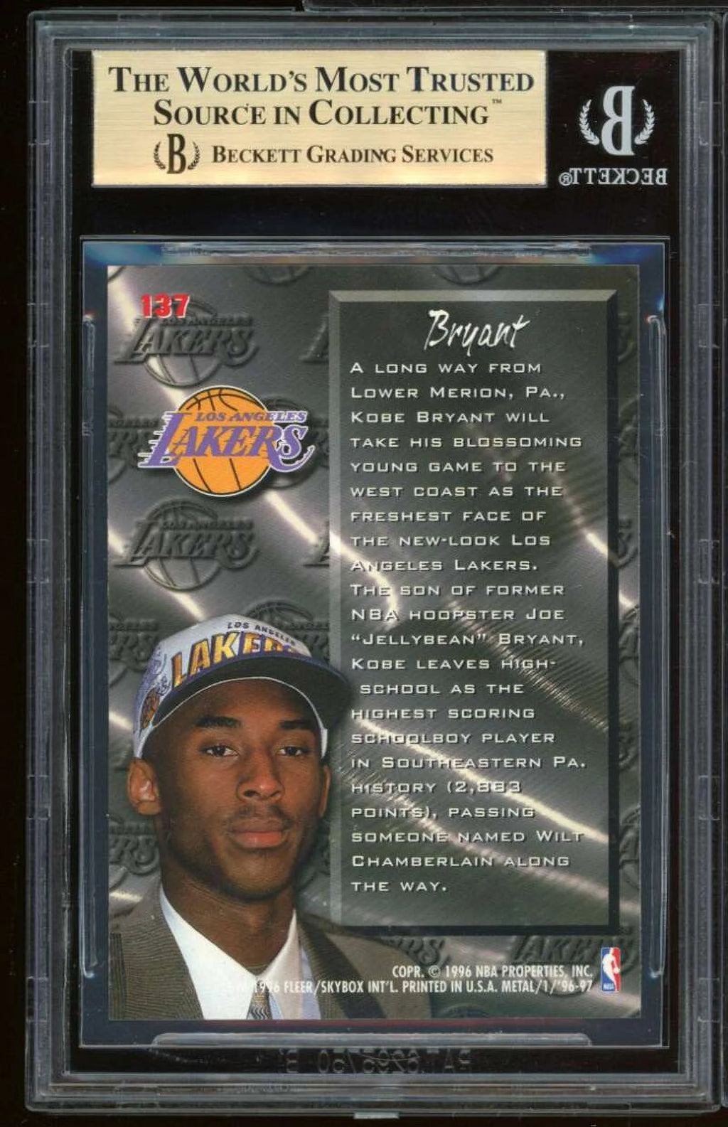 1996-97 Metal Rookie Card #137 BGS 9.5 V697
